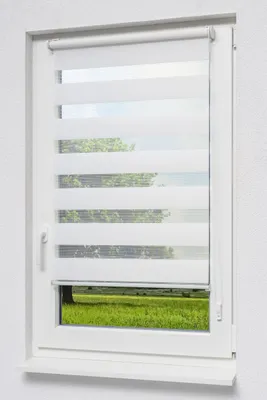 Produktbild von Qualitätsdoppelrollo mit Klemmträgern (B x H) 80cm x 150cm in weiß/reinweiß, zum Klemmen und Schrauben