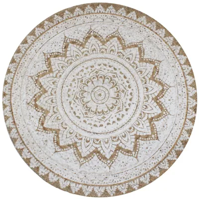 Produktbild von vidaXL Teppich Jute Geflochten Bedruckt 150 cm Rund