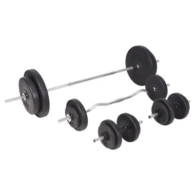 Zdjęcie produktu dla vidaXL Zestaw sztang i hantli 90 kg