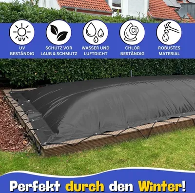 Produktbild von Aufblasbare Poolabdeckung Rechteckpool 700 x 350 cm I Rechteck Pool 7 x 3,5 m I anthrazit (RAL7016)