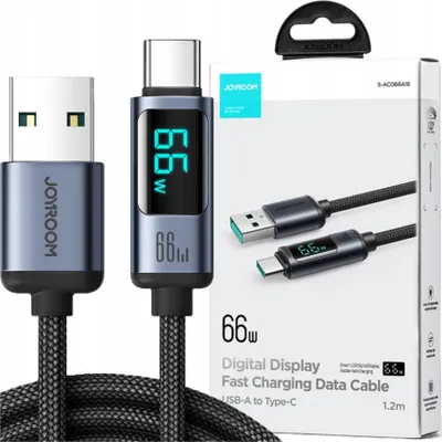 Immagine prodotto di Joyroom Prism Series A16 Cavo Lightning / Usb-A 2.4A 1.2M con display a LED - Nero