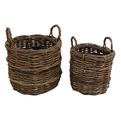 Produktbild von Universalkorb 'Rebenholz', 2er Set Füllkorb Flechtkorb Natur Einkauf Flaschen