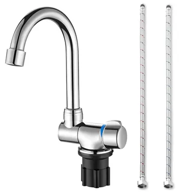 Produktbild von Küchenarmatur faltbar 360° drehbar Einhand Kalt- und Warmwassermischer Kupfer verchromt