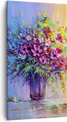 Produktbild von Bild auf Leinwand - Leinwandbild - Blumen Vase - 45x80cm - Wand Bild - Wanddeko - Wandbilder - Leinwanddruck - Bilder - Kunstdruck - Wanddekoration - Leinwand bilder - Wandkunst - PA45x80-4117