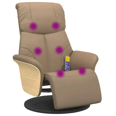 Immagine prodotto di vidaXL Sedia per massaggi con poggiapiedi in Pelle finta marrone cappuccino