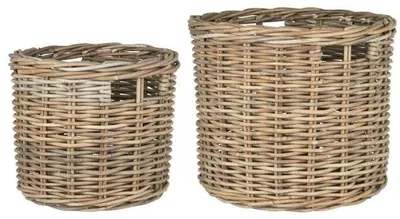 Produktbild von Ib Laursen Körbe Rattan Rund mit Henkel (2er-Set)