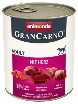 Productafbeelding van ANIMONDA GranCarno Adult met hartjes - natvoer voor honden - 800g