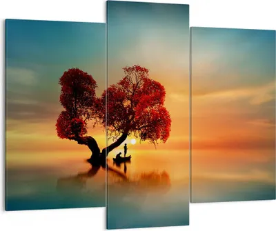 Produktbild von Bild auf Leinwand - Leinwandbild - See Natur Nacht - 130x100cm - Wand Bild - Wanddeko - Wandbilder - Leinwanddruck - Bilder - Kunstdruck - Wanddekoration - Leinwand bilder - Wandkunst - CB130x100-3458