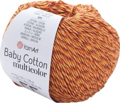 Produktbild von Yarn Art Baby Baumwolle Multicolor 5208 Orange Strickgarn