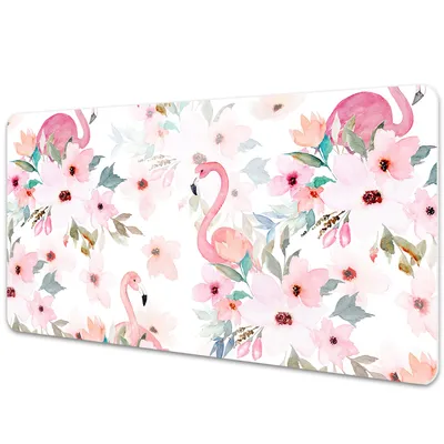 Produktbild von Schreibtischmatte Tischunterlage 120x60 cm Mauspad - Flamingos Blumen