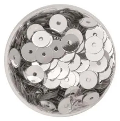 Produktbild von Glorex Paillettenscheiben 6 mm 7 g, silberfarben