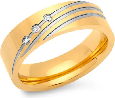 Produktbild von Unique Edelstahlring vergoldet 6mm Zirkonia R9195cz