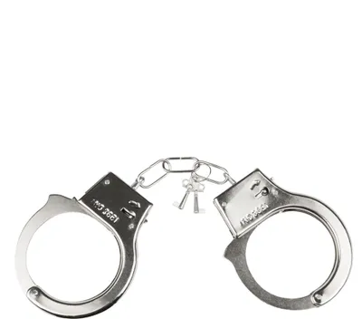 Produktbild von Metallhandschellen für Erwachsene Kostümzubehör silber