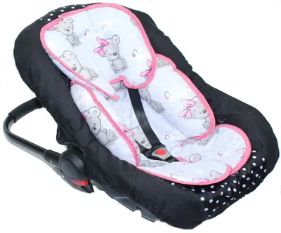 Produktbild von Sitzverkleinerer Baumwolle Kind für Auto Kindersitz Baby Schale Einsatz Einlage- 17 - Girl Bärchen