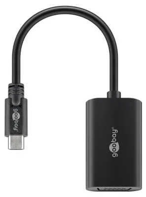 Immagine prodotto di Goobay 38531 Adattatore USB-C™ VGA, nero, 0,2 m - Spina USB-C™ > presa VGA (15 pin)