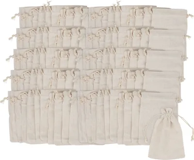 Produktbild von VBS XXL Jutebeutel "11 x 16 cm", Naturweiß, 100 Stück