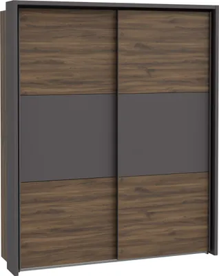 Productafbeelding van Furniture24 Schuifdeurenkast Pembury Dlcs82311-M777, garderobekast, 181,2 x 215,9 x 63,9 cm, Justus eikenhout/wolframgrijs