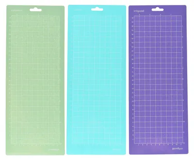 Image de lot de 3 tapis de découpe 12×4,5 pouces - Adhésif & antidérapant, Compatible avec les traceurs Silhouette Cameo et Explore