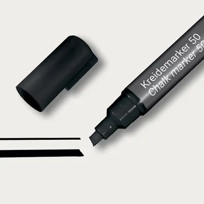 Immagine prodotto di SIGEL BA180 Pennarello a gesso 50 - punta a cuneo, 1-5 mm, nero