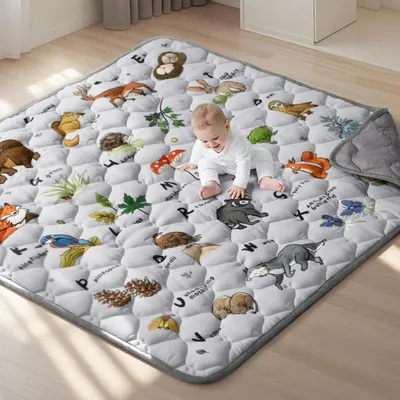 Produktbild von Solidchoice – Gepolsterte Baby-Spielmatte, 127 x 127 cm, waschbar und rutschfest