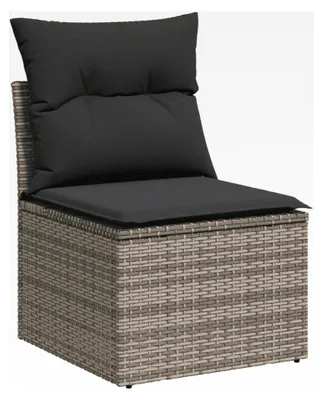 Produktbild von Gartenlounge mit Stauraum für Balkon und Terrasse, 4-teilig, grau