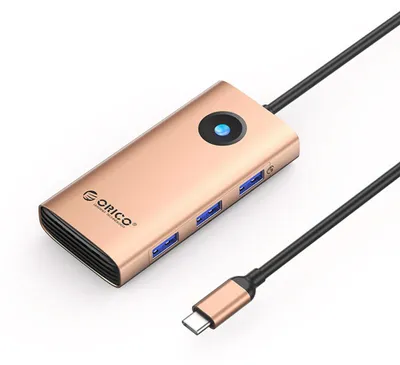 Obrázek produktu pro Orico PW11, dokovací stanice 6 v 1 s USB-C (3x USB-A 3.0, 1x USB-C 3.0, 1x USB-C s podporou PD 100W)