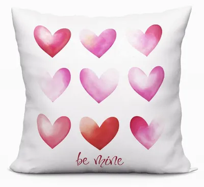 Produktbild von BE MINE Samtkissenbezug weiß mit Liebesaufdruck 40x40 cm