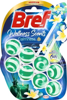 Obrázok produktu pre Bref Wellness Scents Calmness – osviežovač do toalety – príjemná vôňa – 2 kusy toaletových kociek – 1 kus