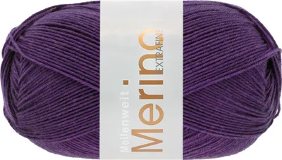 Produktbild von Lana Grossa MEILENWEIT 100 g MERINO EXTRAFINE weiche 4-fach Merino-Sockenwolle 420 m Farbe 2455 - Dunkelviolett