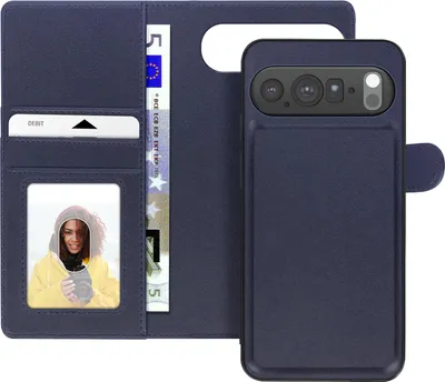 Image de Mayaxess, étui pour Pixel 10 Pro avec portefeuille et coque magnétique amovible, bleu nuit
