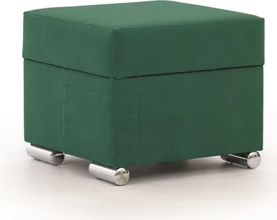 Productafbeelding van Opbergkruk CANTON, bekleed met stof Camelia, kleur groen