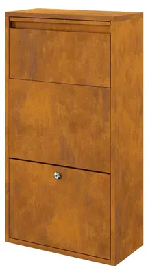 Produktbild von Paketeinwurfbox 44x22x82 cm aus verwittertem Stahl