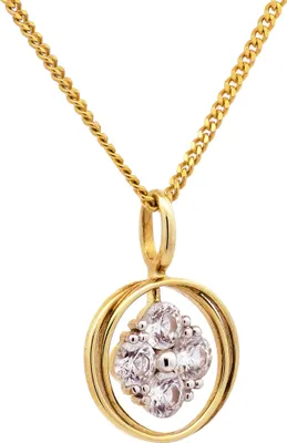 Produktbild von Gold Anhänger Zirkonia mit Goldkette massiv 333-8 Karat Gold 36 cm