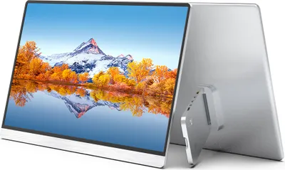 Produktbild von Tragbarer 16,1-Zoll-Monitor, FHD 1080P IPS-Monitor mit Staender, 178¡ã Weitwinkel-Anzeige, externes Display, integrierter Lautsprecher fuer Laptop/PC/Computer