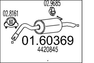 Produktbild von MTS 01.60369 Endschalldämpfer für FORD TRANSIT CONNECT (P65, P70, P80) Auspuff