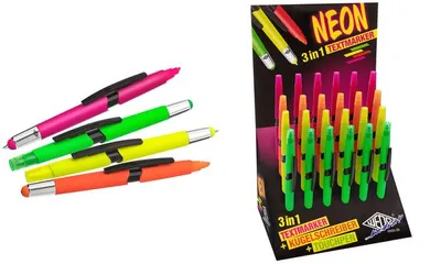 Produktbild von WEDO Touchpen mit Kuli + Textmarker NEON f.sortiert