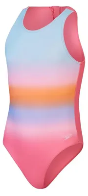 Immagine prodotto di SPEEDO PRINT HYDRASUIT, costume da bagno per bambine, motivo Fandango, rosa/blu navy, taglia 152