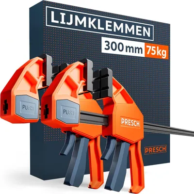 Produktbild von Leimzwinge Schraubzwinge Spreizzwinge - 300 mm - 75 kg Spannkraft - 2 Stück - Mit Spreizfunktion