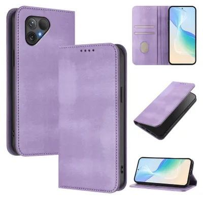 Immagine prodotto di Custodia per cellulare per Fairphone 5, vintage in pelle RFID protezione carta titolare stand funzione magnetica flip cover viola