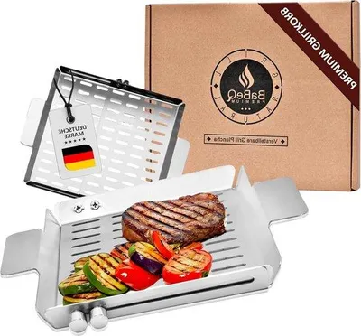 Immagine prodotto di Vari cestelli per barbecue fino a 28 cm – barbecue a gas, barbecue a carbonella, forno – Accessori per pesce, verdure, carne