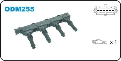 Produktbild von JANMOR ODM255 Zündspule für OPEL Corsa D Schrägheck (S07) Corsa C Schrägheck (X01) Meriva A (X03) Astra H Caravan (A04) Astra H Schrägheck (A04)