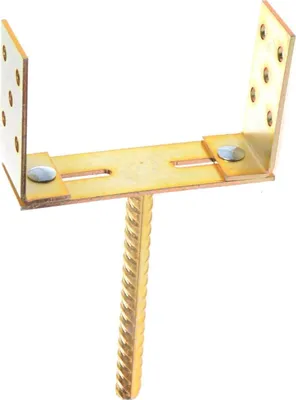 Obrázek produktu pro Aqbau® U-sloupek nastavitelný pro osazení do betonu Žárově pozinkovaný zlatý (0-140 mm)