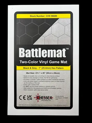 Immagine prodotto di Tappeto da gioco Chessex Battlemat 1 pollice Esagoni nero-grigio entrambi i lati