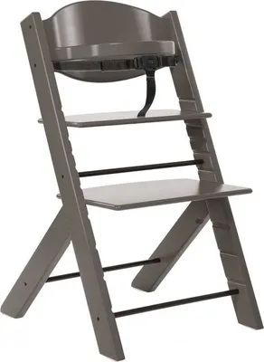 Produktbild von Hochstuhl Grau, 46,5x51x80 cm, mit 3-Punkt Sicherheitsgurt, anpassbarer Sitzfläche und Fußstütze, ab 6 Monaten bis 99 Jahre