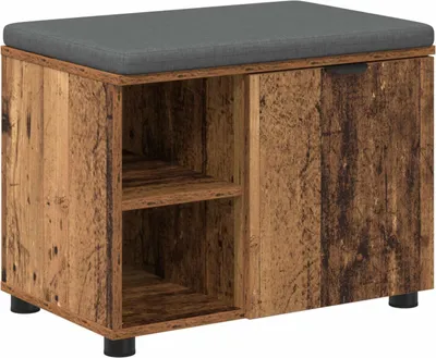 Immagine prodotto di vidaXL Panca da corridoio con cuscino in legno vecchio 60 x 38 x 46 cm