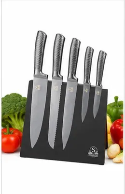 Produktbild von ElSAEIDY Magnetisches Küchenmesser Silber – Hochglanzpoliertes Edelstahlmesser mit sandgestrahlter Klinge, vielseitiges Kochmesser für Fleisch, Gemü