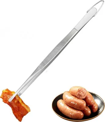 Image de Pince de cuisine en acier inoxydable de 30 cm pour les grillades et le barbecue