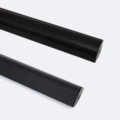 Produktbild von Aluminiumprofil Ecke Rund für LED Streifen bis 20 mm Schwarz 2 m Schwarz transluzent