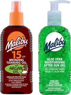 Obrázok produktu pre Malibu Bronzing Oil SPF15 200ml + Aloe After Sun Gel 200ml