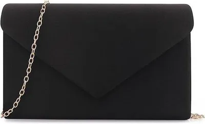 Immagine prodotto di Piccola ed elegante pochette in velluto, borsetta da sera nera